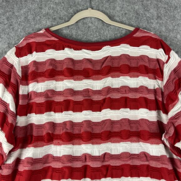 Ali Miles Tunic Top Womens 2X Striped Textured Crinkle Stretch Artsy Lagenlook - Picture 10 of 13